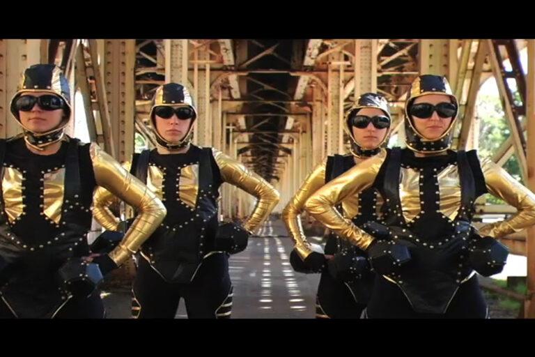 Susan Lee Chun, Video still from Let's Suz-ercise! (Chicago-style), 2009.